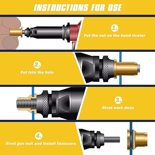 Miniatura 4 de Bonost 90 tuercas remachables de 14"-20 piezas  Tuerca de remache roscada SAE  Tuerca de remache de acero al carbono para plástico, fibra de vidrio,