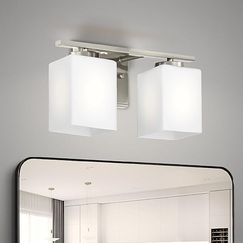 Miniatura 12 de ASD Accesorio de iluminación de tocador de montaje en pared de 3 luces Enchufe E26 de 60 W de 120 V Compatible con bombillas LED, Níquel
