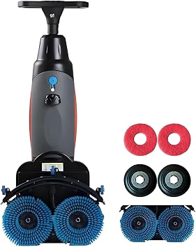 Portable Commercial Floor Scrubber, Floor Machine for Efficient Cleaning Grey