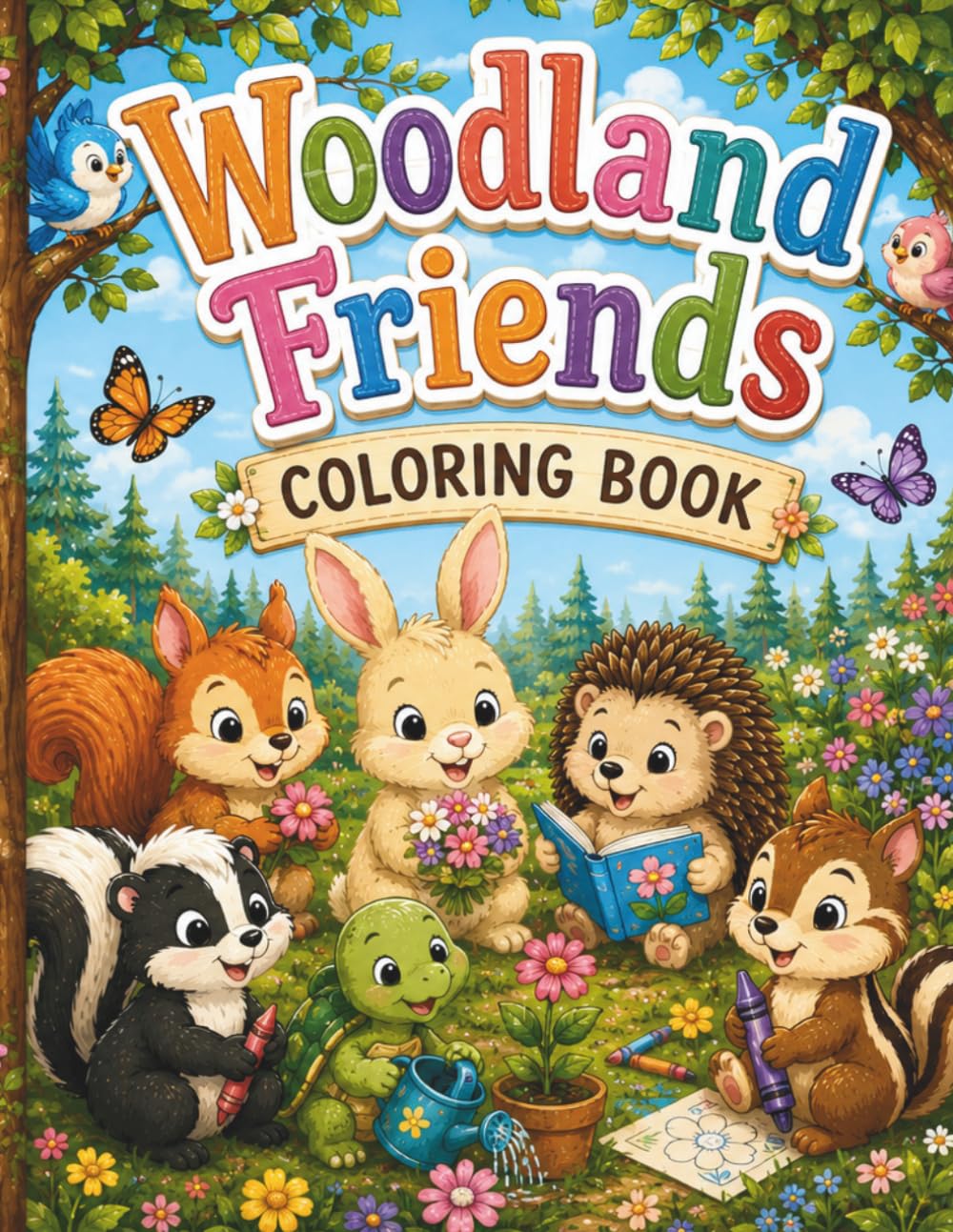 Woodland Friends: a coloring book for those who love woodland critters