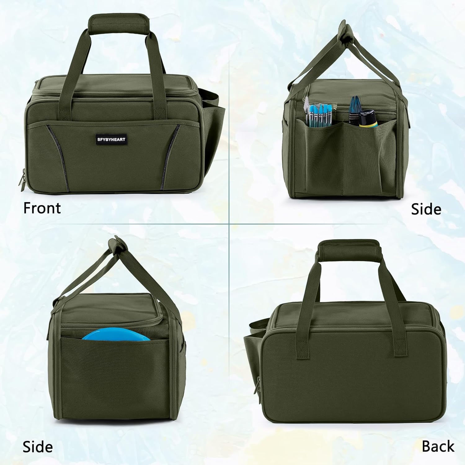 SFYBYHEART Acrylic Paint Storage, Craft Organizer, Art Supply Organizer, Art Tote Bags, Paints Brush Holder for Apple Barrel Acrylic Painting, Palette Board