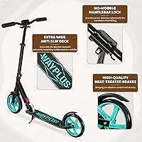 Vista 6 de Kick Scooter for Ages 6+,Kid, Teens & Adults. Max Load 240 LBS. Foldable, Lightweight, 8IN Big Wheels for Kids, Teen and Adults, 4 Adjustable