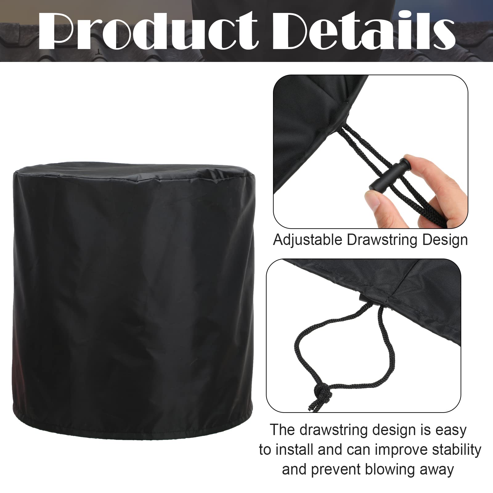 Turbine Vent Cover, Beige Roof Ventilator Cover Waterproof Turbine Roof Ventilator Cover Waterproof Extra Large 210d Cloth 5151 Cm 2 Pcs - View #12