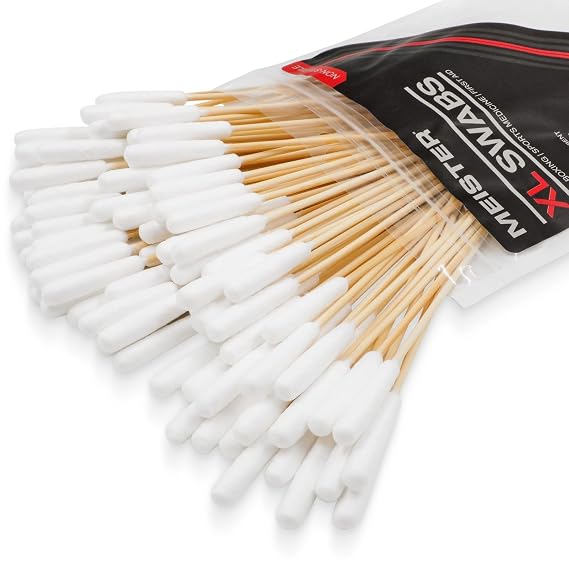 Meister XL Ultra-Absorbent Swabs - 6 Long Cotton Tip Sticks - 100 Pack