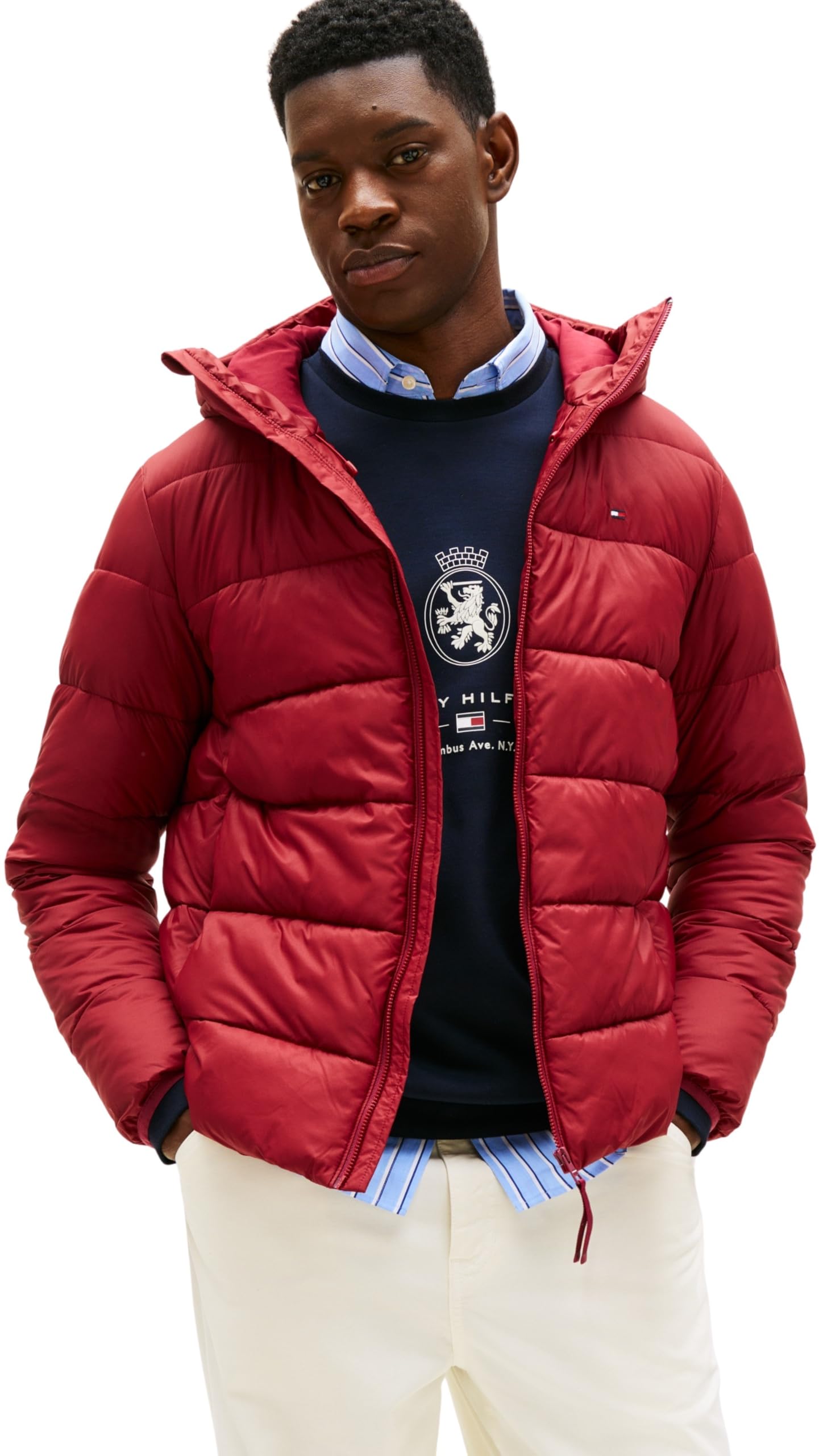 Tommy Hilfiger Herren Steppjacke Mid Weight mit Kapuze