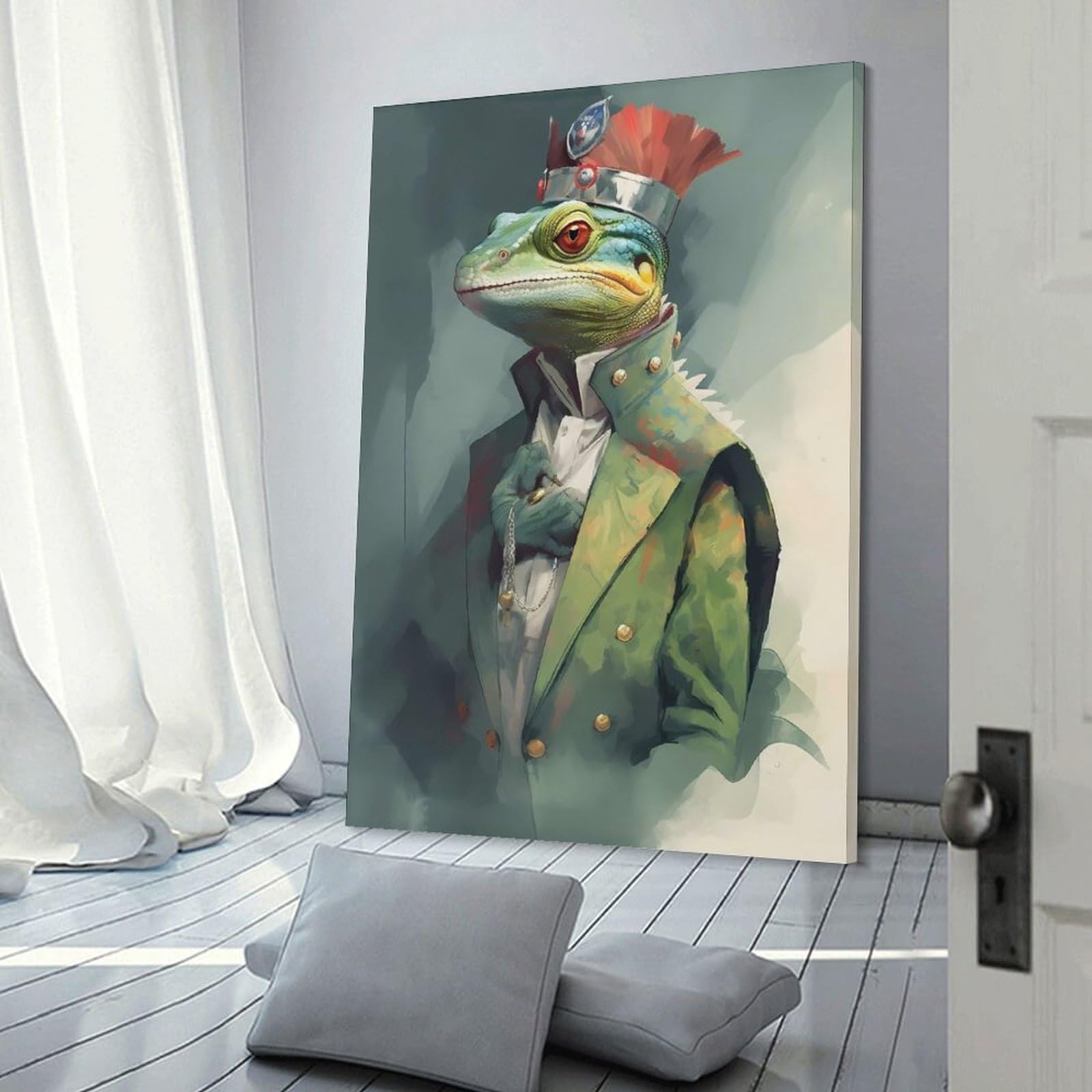 Junmoney Chameleon Appreciated Wall Art Print, 24x36inch(60x90cm), for Study, Office Or Focused Interiors, Home Office Artwork with Decorative Appeal