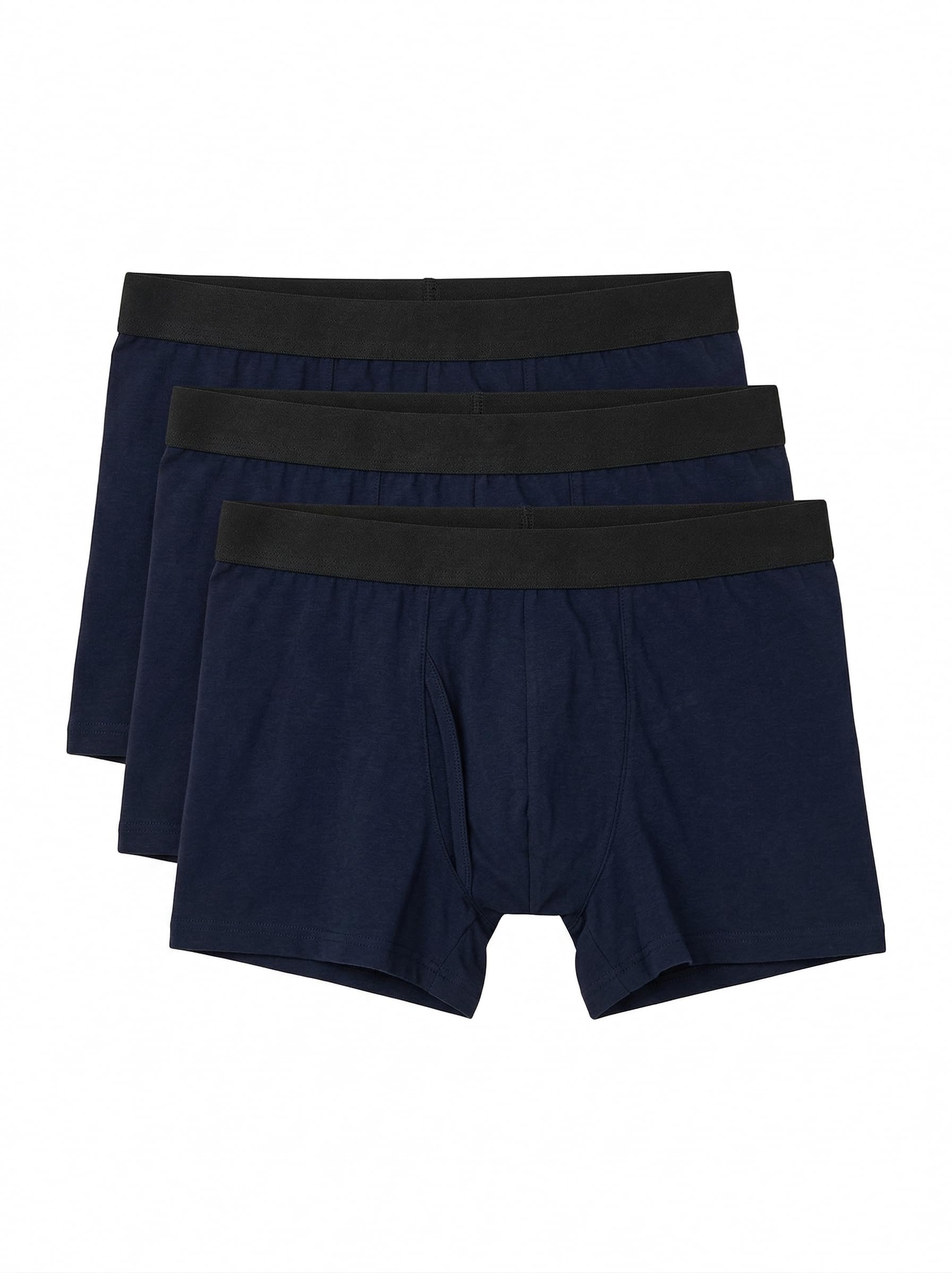 Men's Navy Blue Boxer Trunks, Pack of 3, Everyday Comfort Underwear-image-3
