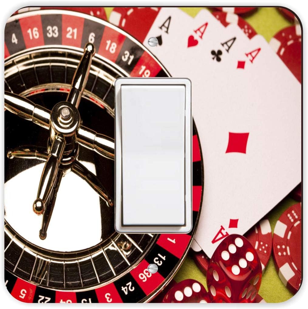Slot Machines Las Vegas Lucky 7 - Light Switch Plate Cover - Double GFI Double Rocker - Two Gang Switch Plate Cover