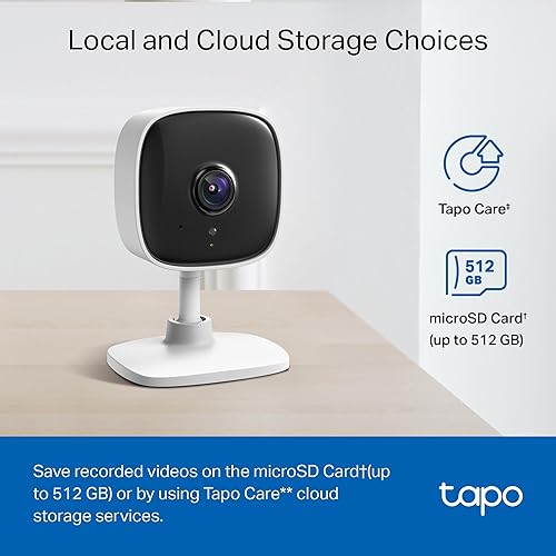 Miniatura 4 de Tapo by TP-Link 1080P Cámara de seguridad para interior, detección de movimiento, audio de 2 vías y sirena, visión nocturna, almacenamiento en nube