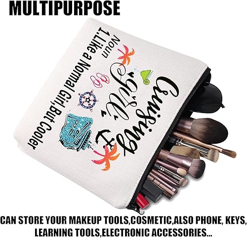 Miniatura 4 de JYTAPP Bolsa de maquillaje para niña de crucero, bolsa de aseo para viajes de vacaciones de crucero, regalo para amantes del crucero, bolsa de