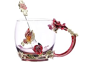 Enchanting Rose Glass Tea Cup: A Bloom of Elegance for Women