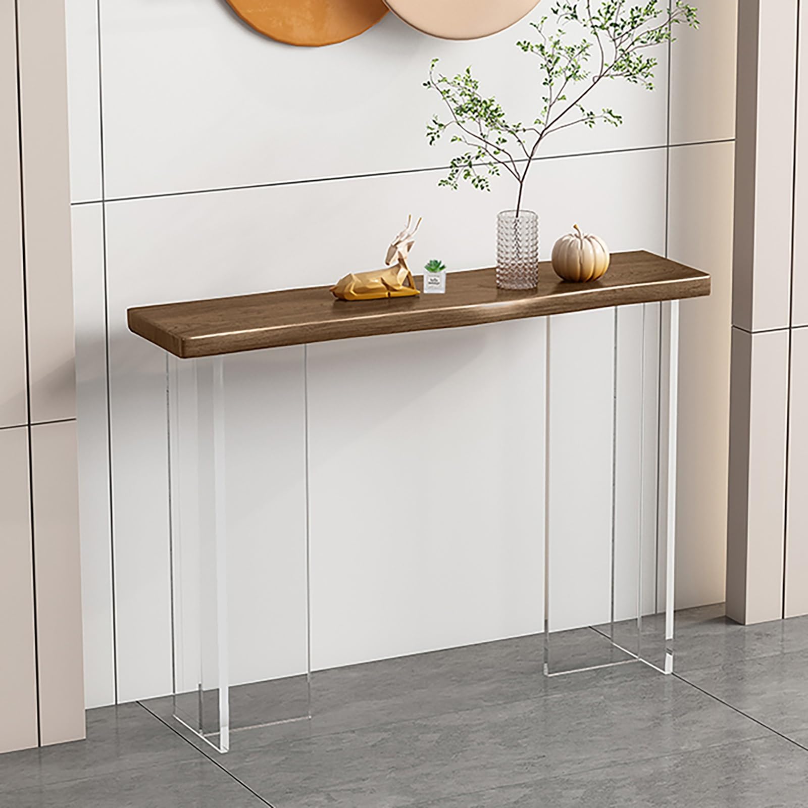 Mesa de bar de madera maciza con diseño estrecho para cocina