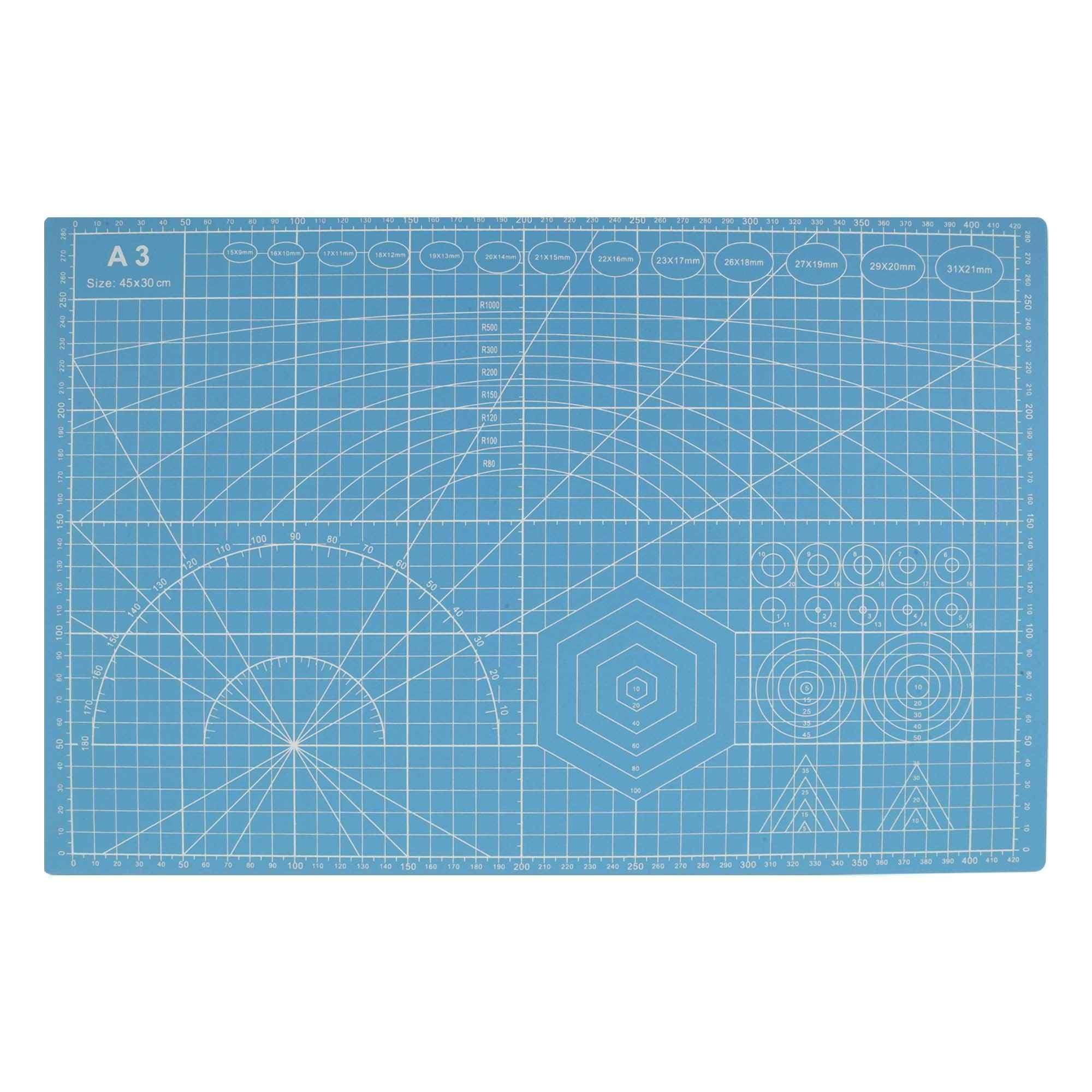Tapis de découpe de précision double face haute densité 45x30cm bleu