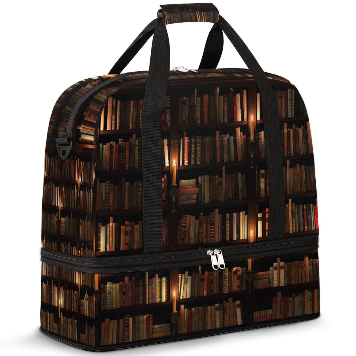 Sac fourre-tout en cuir véritable avec roulettes pour week-end de nuit et voyage