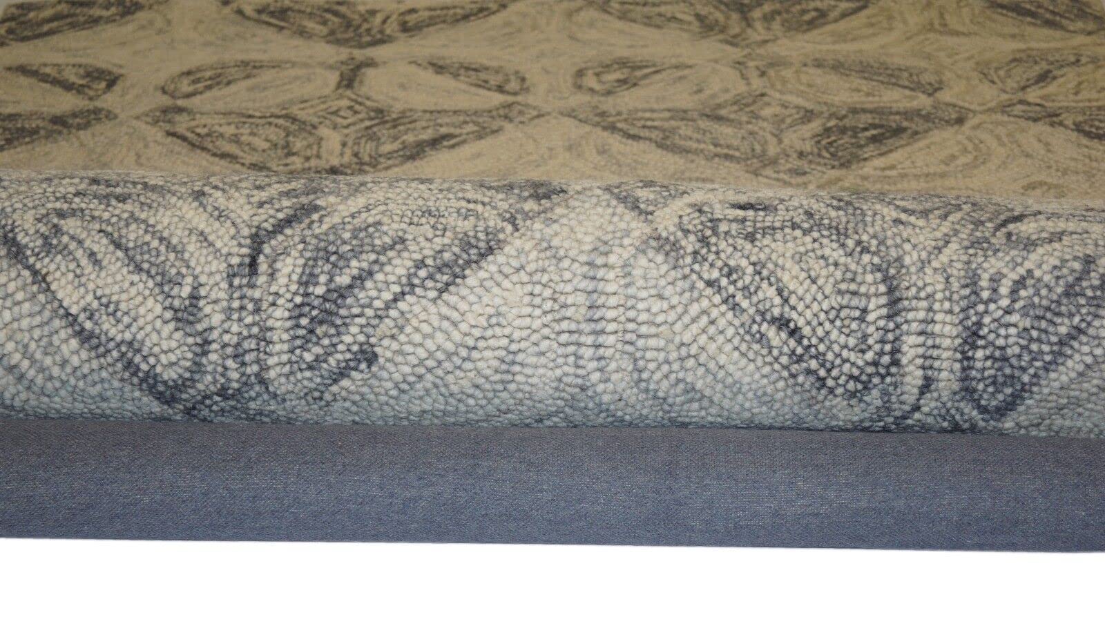 Wollteppich Grau Beige 150 x 240 cm 100% Wolle handgetuftet