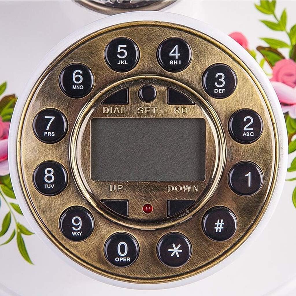 Creative Retro Telephones European Resin Rotary Dialing Telephone Decoration Cafe Bar Window Decorative Home Decoration Props (Color : B) (A)