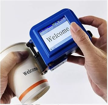 Portable Inkjet Coder, Mini 12.7mm Handheld Inkjet Label Printer Mobile Lot Code Industrial Printer Solvent Quick Dry