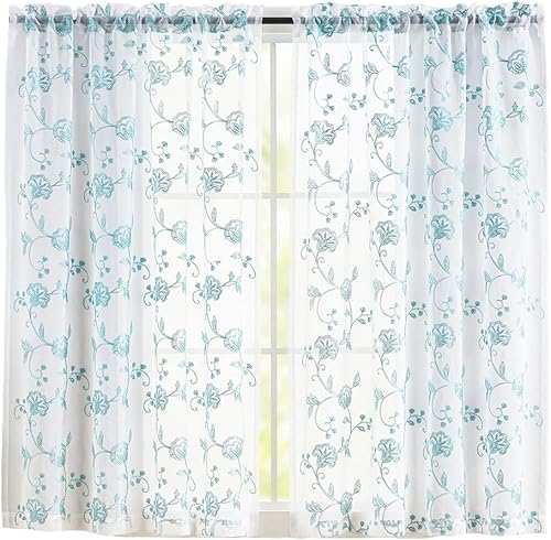 Miniatura 113 de MYSTIC-HOME Cortinas traslúcidas de 84 pulgadas de largo, 2 paneles de cortinas traslúcidas blancas para dormitorio y sala de estar, cortinas para