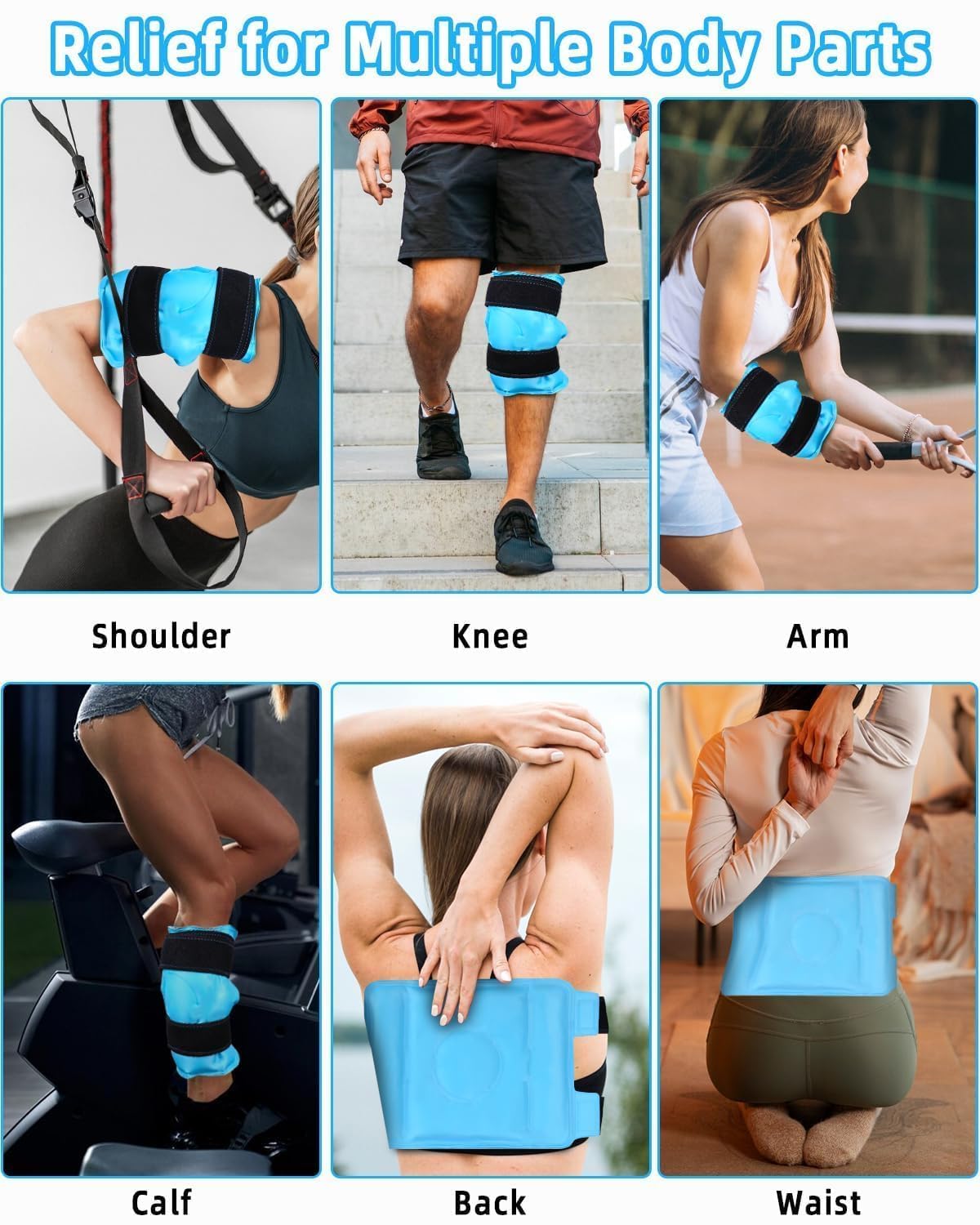 jutyum fascia di ghiaccio riutilizzabile impacchi caldi o ghiacciati riutilizzabili Ice Pack per il sollievo dal dolore per lesioni alle gambe,dolore muscolare, gonfiore, interventi di del ginocchio
