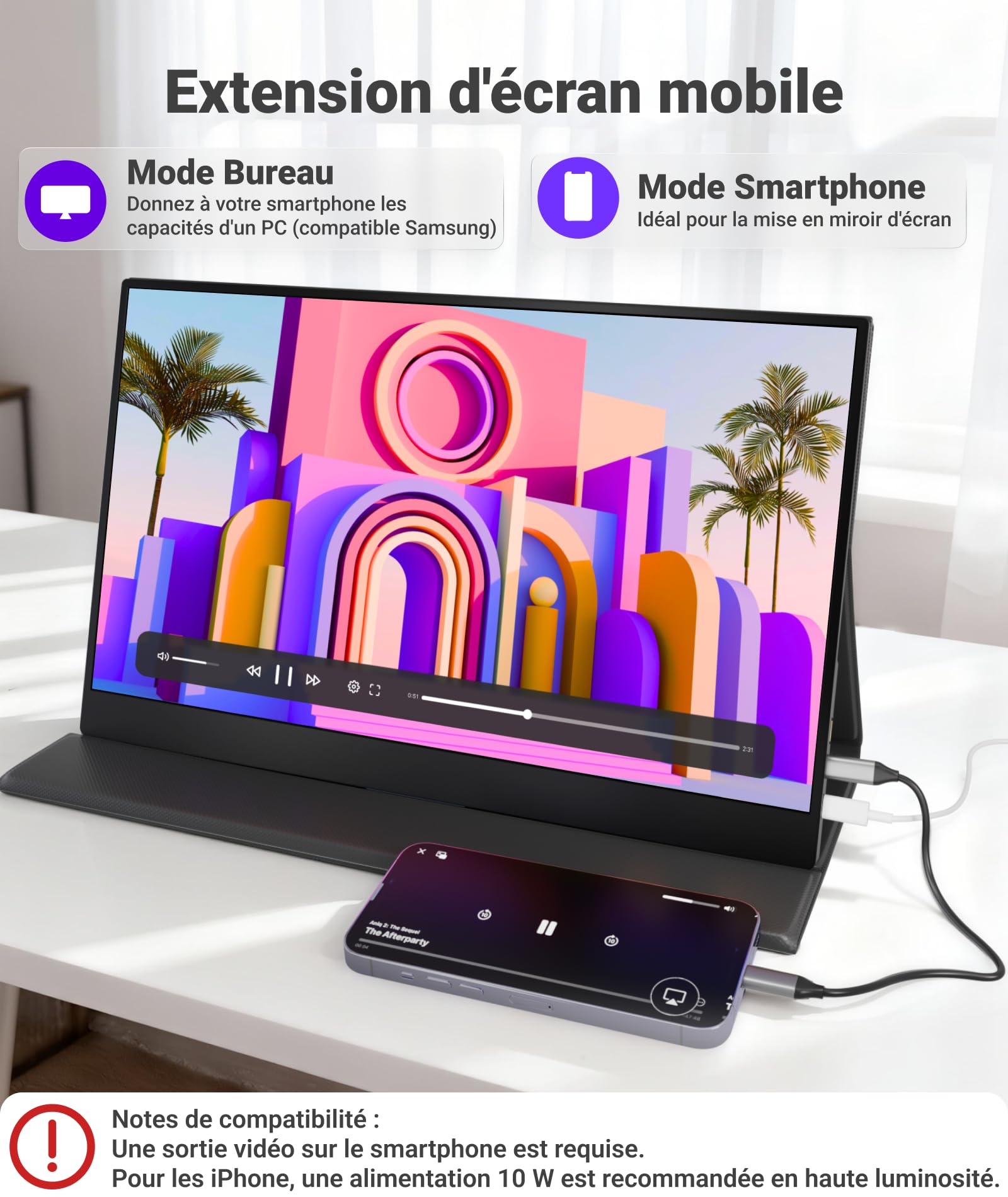 Ingnok Écran Portable 15,6" FHD IPS Moniteur Portable Ultra-Léger | Plug & Play, écran portatif 1920 × 1080 avec housse magnétique, 2 USB-C, Mini-HDMI et haut-parleurs pour PC/Mac/PS4/PS5/Xbox