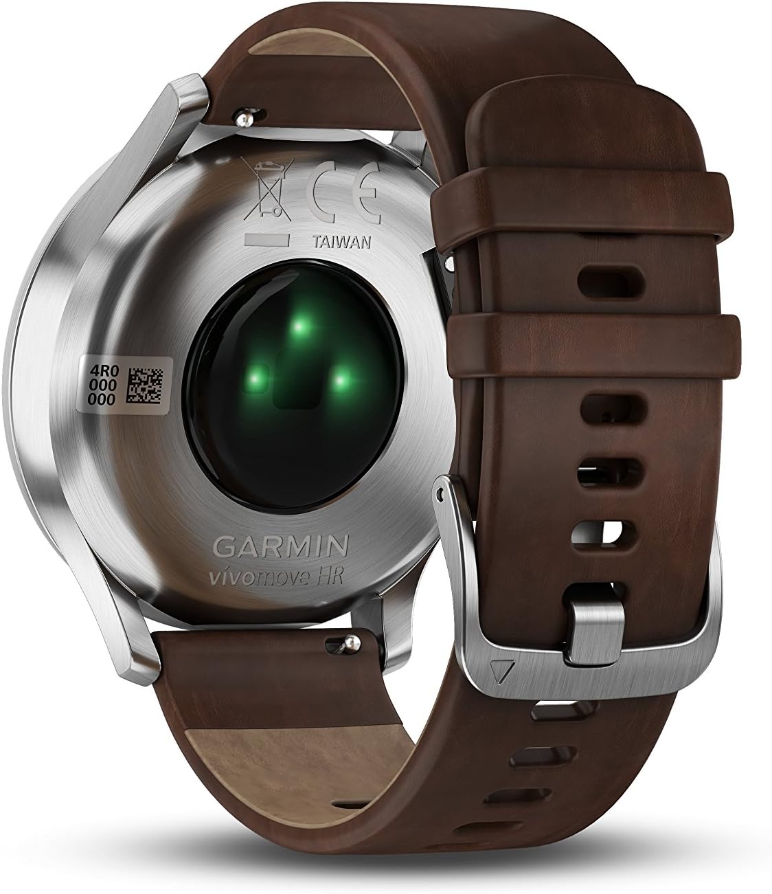 Get Special Price Garmin vivomove HR, Hybrid Smartwatch for Men and Women, Black/Silver with Dark Brown Leather Band