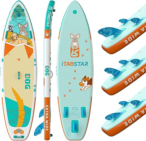 Miniatura 7 de 11'10'6" Inflatable Stand Up Paddle Board with Premium SUP Board Accessories, Adj Paddle, Anti-slip EVA Deck, 120L Travel Backpack wFront Pocket