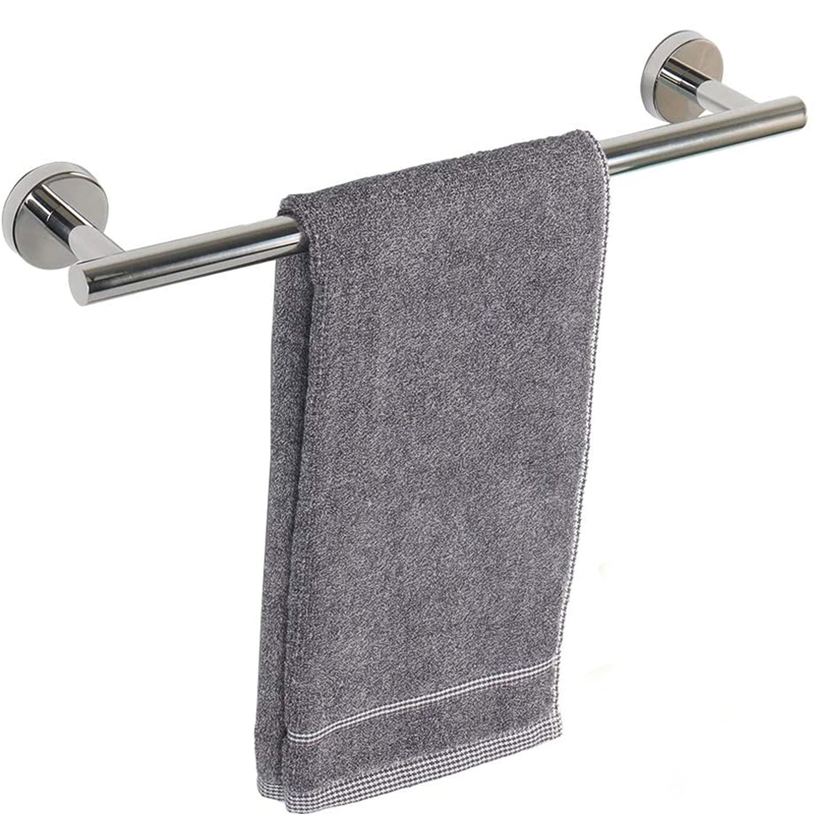 Porte-serviettes en acier inoxydable finition argentée au design mural épuré