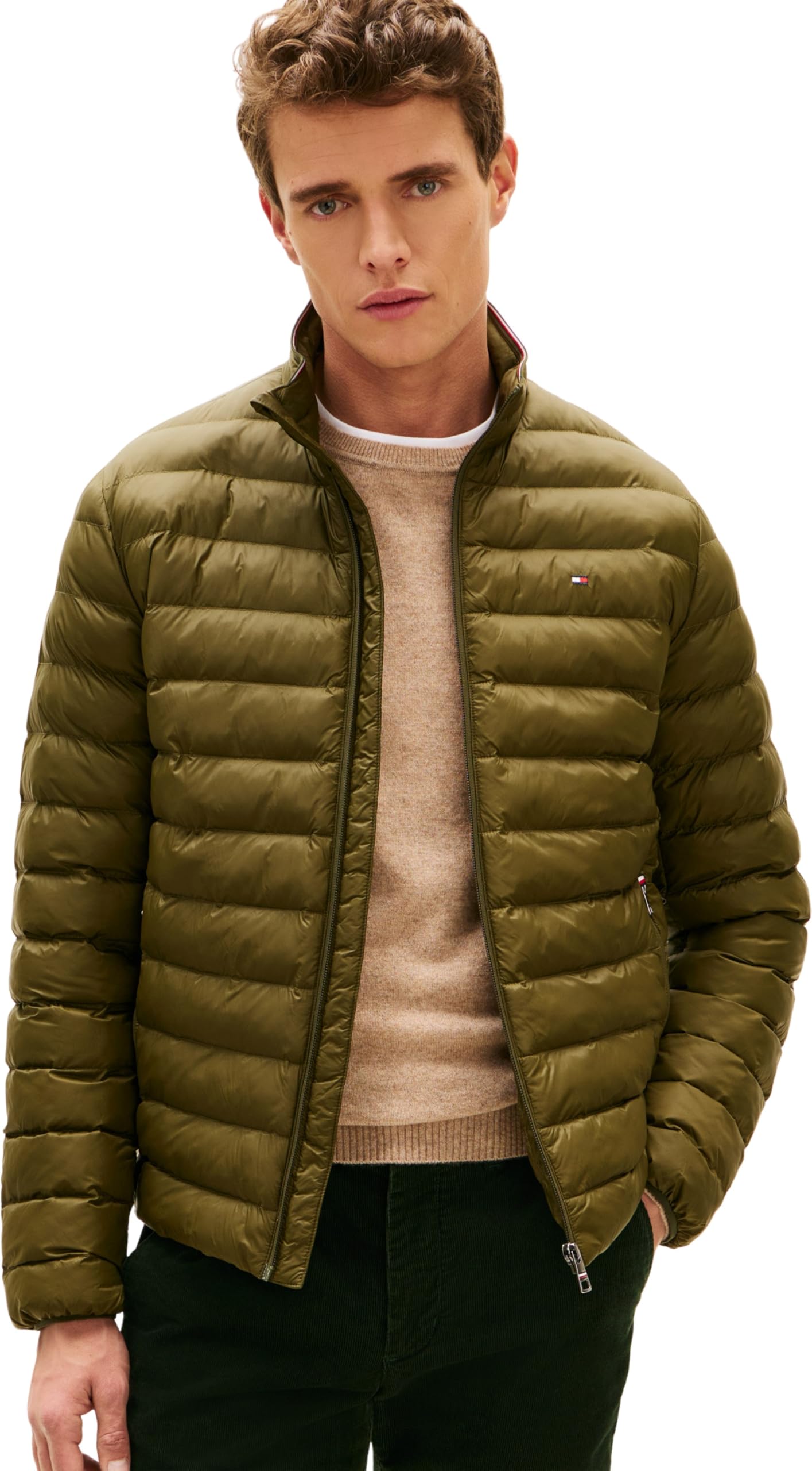 Tommy Hilfiger Men’s Recycled Relaxed Fit Packaway Quilted Jacket, Green (Huntsman Green), XXL