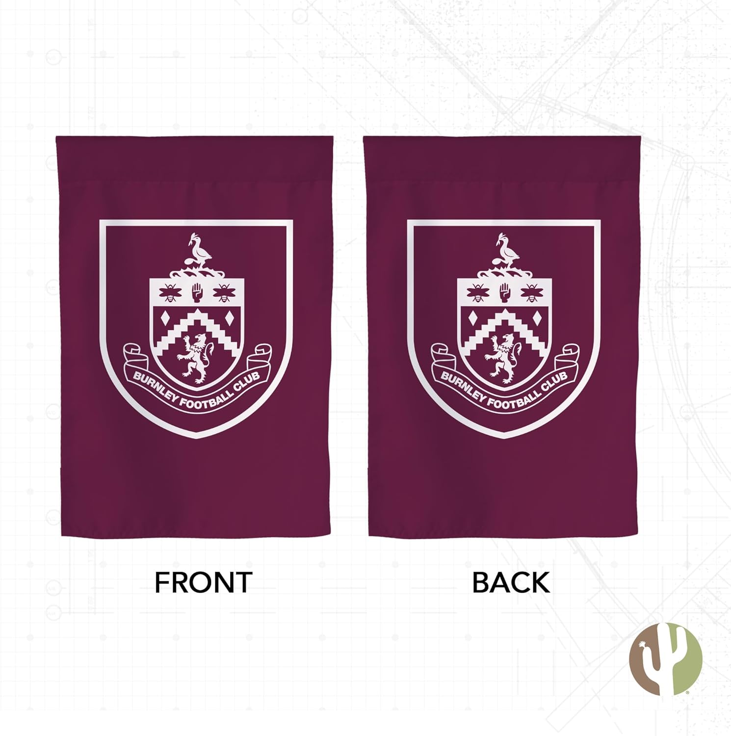Desert Cactus Burnley FC Garden Flag – 19 x 12 inch Football Soccer Clarets FC Banner, For Outdoor Display and Events (Garden Flag B) - Image 2