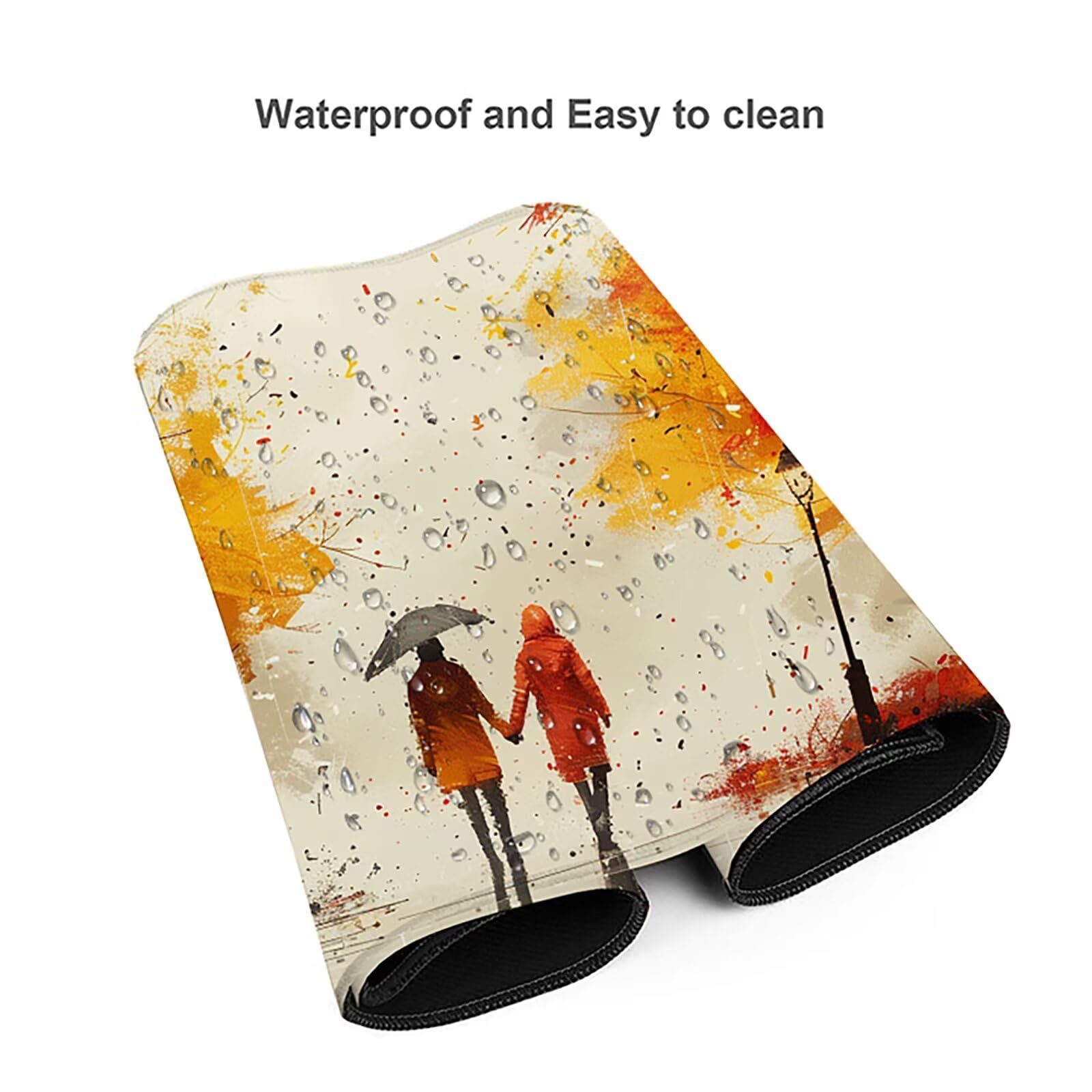 OtoñO Alfombrilla Ratón Gaming XXL 1500x800 mm, Alfombrilla Gaming Rojo Mousepad con Base de Goma Antideslizante, Impermeable Desk Mat para Teclado y Raton, Accesorios Gaming, Regalos de Hombre 9-W