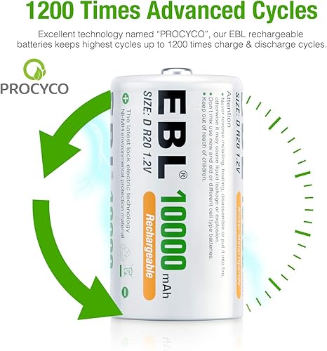 Vista 10 de EBL, C, D Baterías recargables