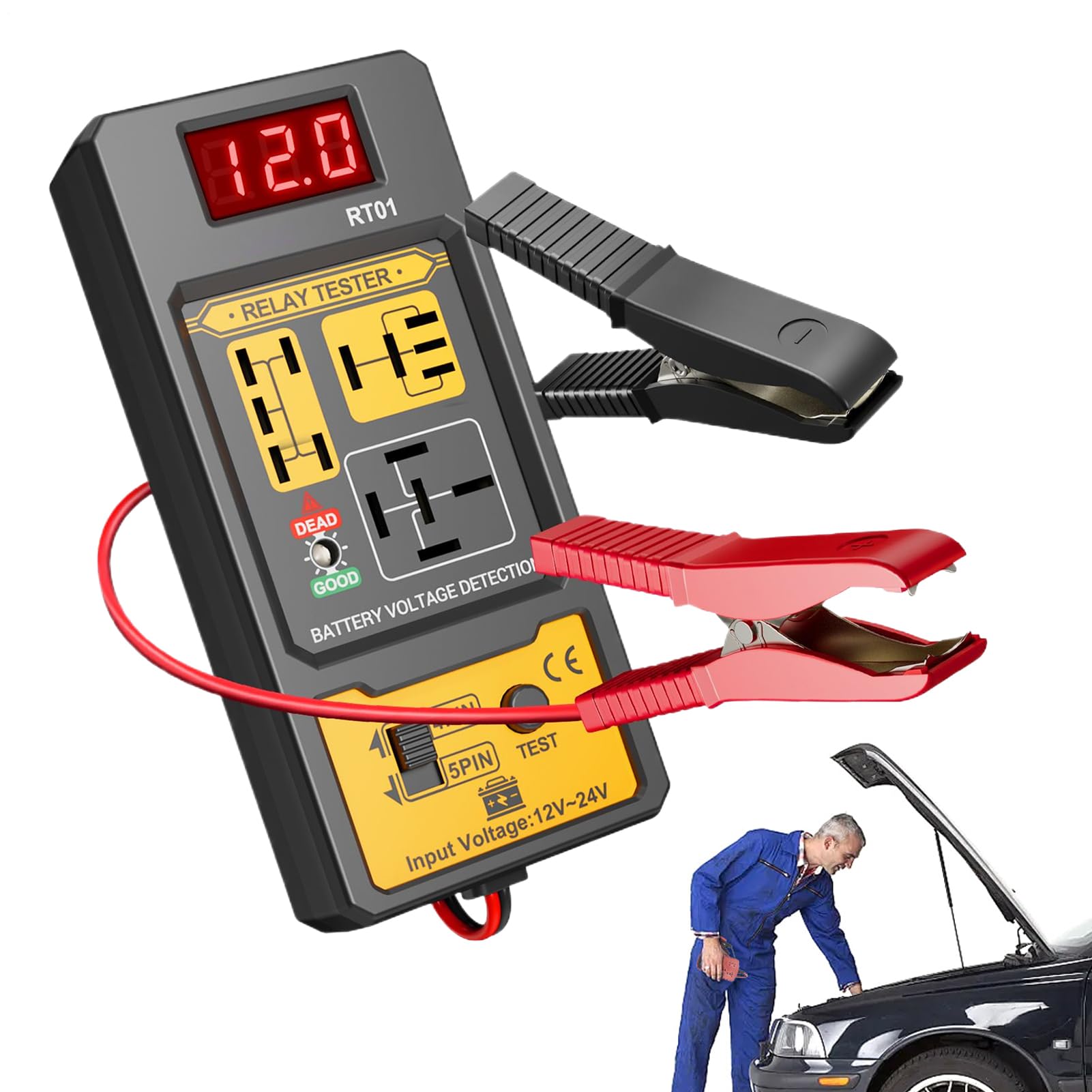 Escáner de diagnóstico 12V/24V con análisis de salud de batería 8