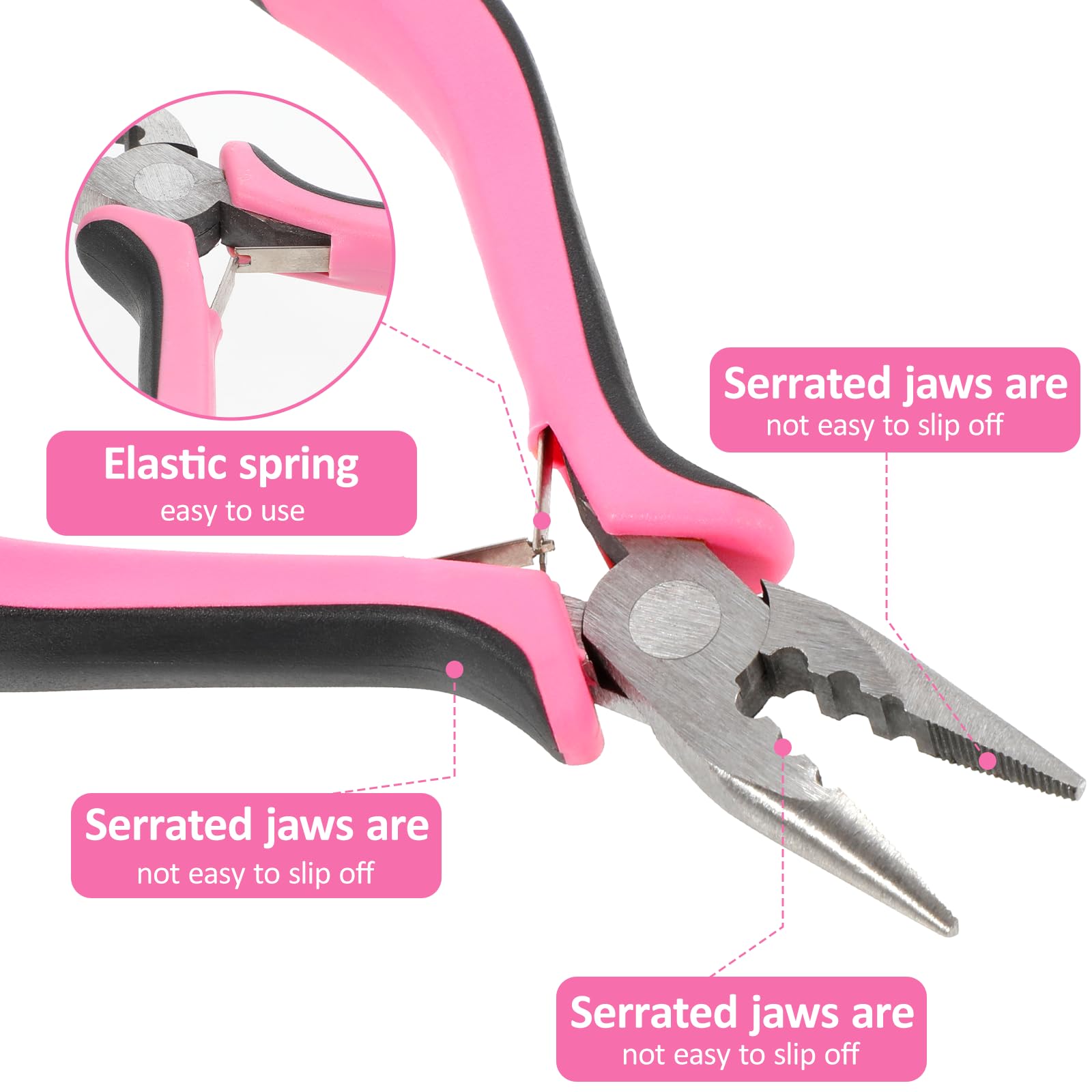 HaarverlängerungsZange 3 Loch Mini Hair Extensions Zange für Nanoringe und Microringe Microring Extensions Zubehör für Friseure und DIY Haarverlängerungen Entfernen von Bonding Extensions