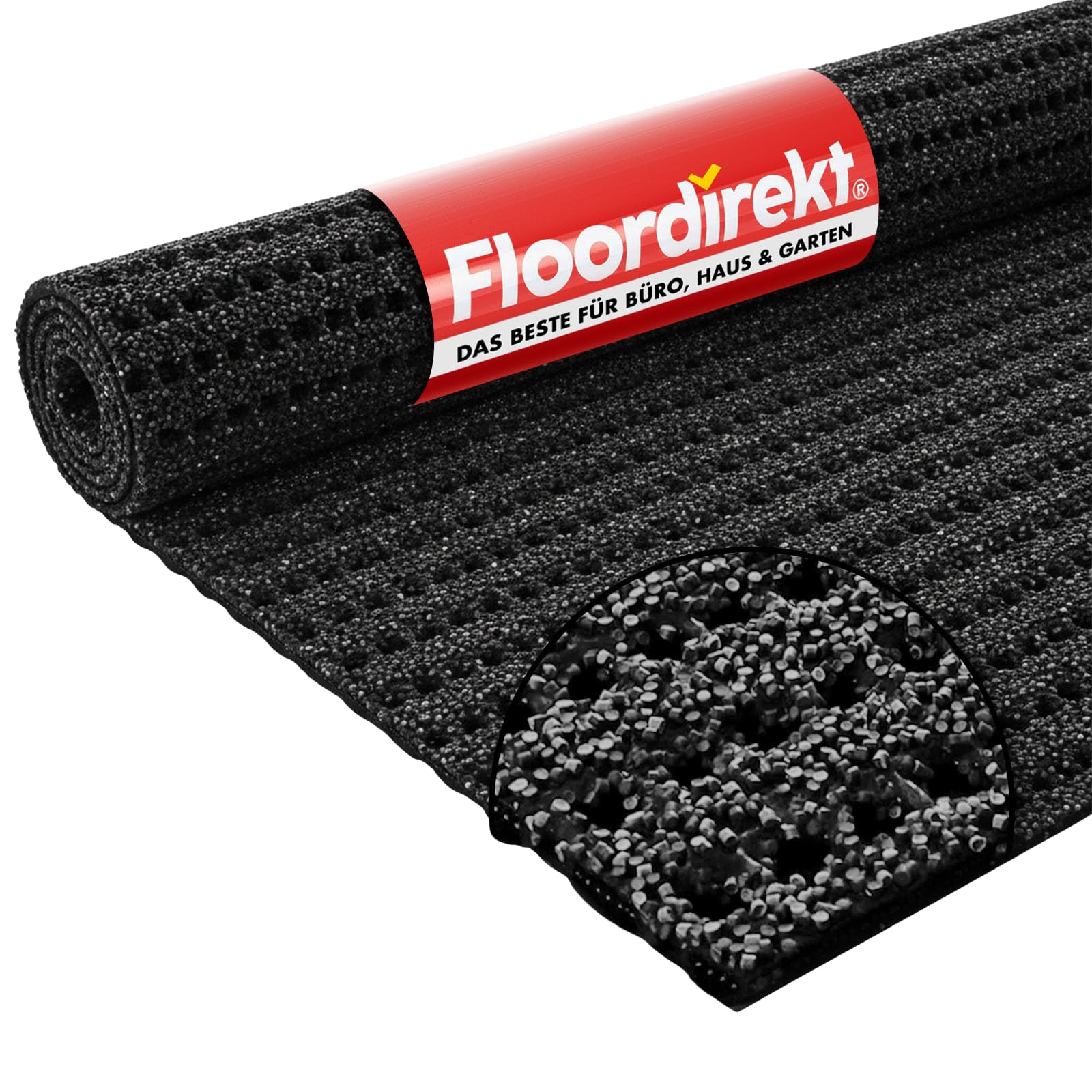 Floordirekt Sicherheitsmatte gegen Glätte - Outdoor Teppich mit Rutschfester Granulat Beschichtung - Antirutschmatte für Außenbereich - 120 cm Breite und viele Farben und Längen (1 m, anthrazit)