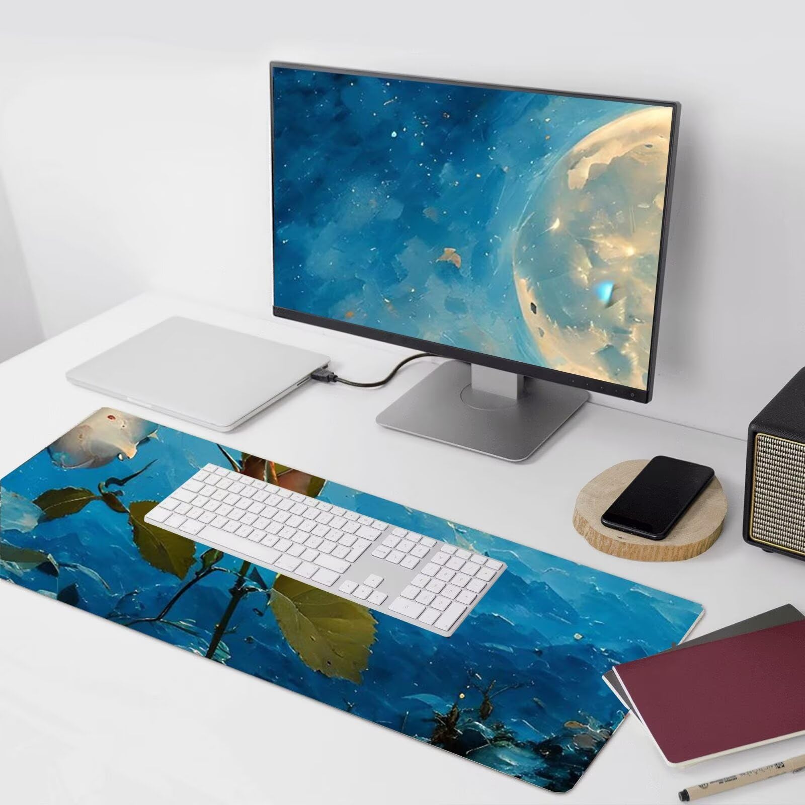 Różowa podkładka pod mysz XXL 1000 x 500 mm duża podkładka pod mysz, podkładka pod biurko z przeszytymi krawędziami, wodoodporna podkładka pod mysz antypoślizgowa gumowa podstawa, dekoracja biurowa