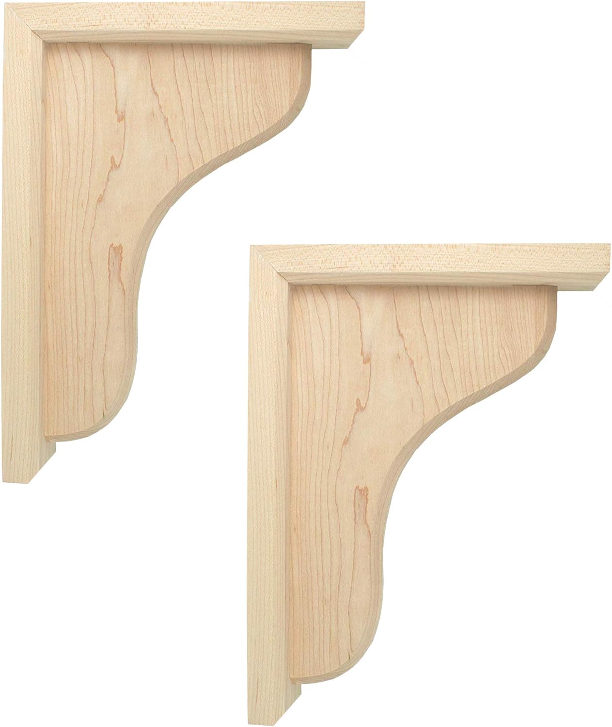 Osborne Decorative Solid Wood Corbel (Set of Two), Contemporary and Modern Shelf Bracket Made from Rubberwood, Sturdy Wooden Corbel for Shelves, Range Hoods, Mantels and More