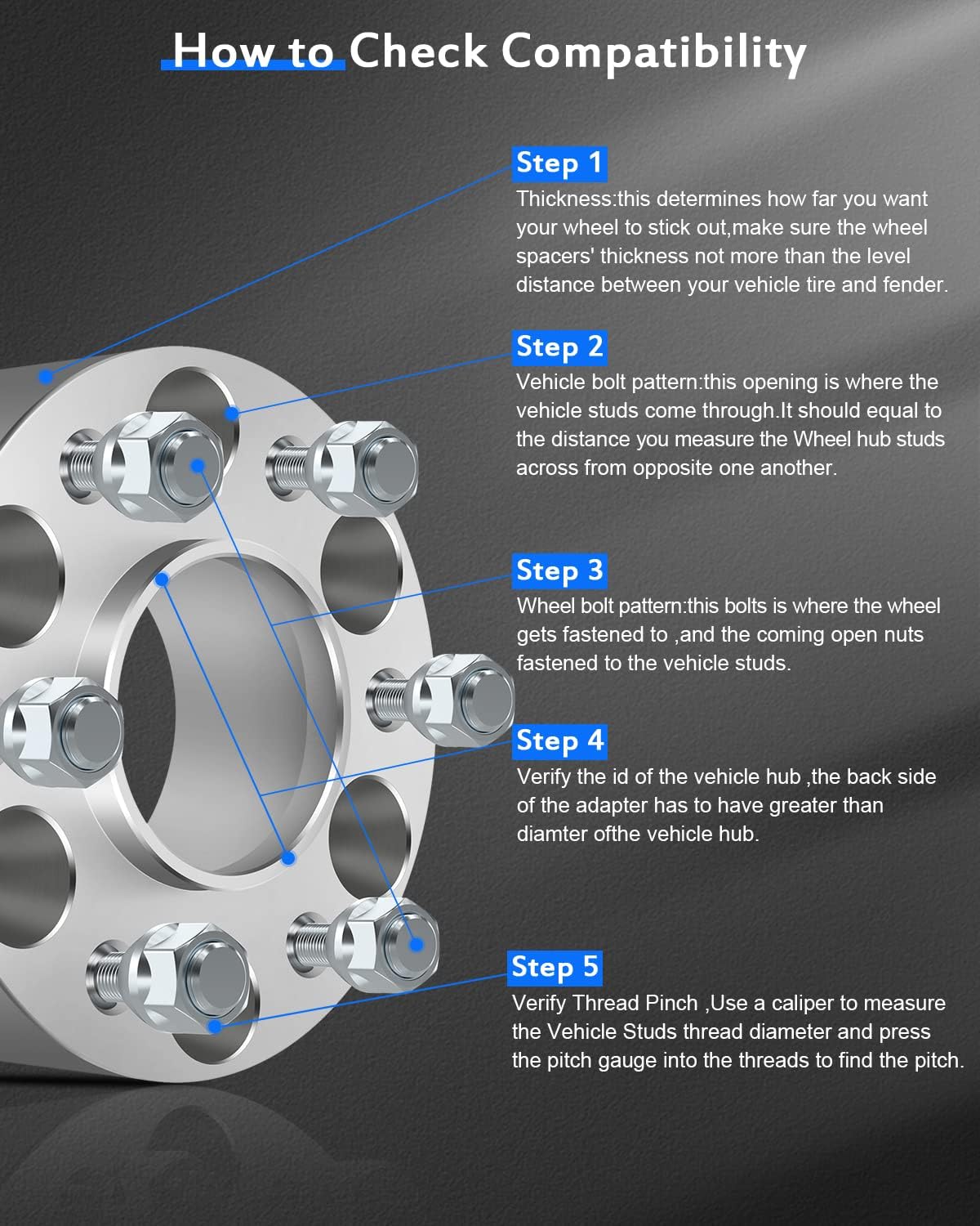 ECCPP 2PCS 6 Lug HUBCENTRIC Wheel Spacers 6x5 to 6x5 6x127mm 2 inch For GMC Envoy 2002-2009 For Chevrolet SSR 2003-2006 For Chevrolet Trailblazer 2002-2009