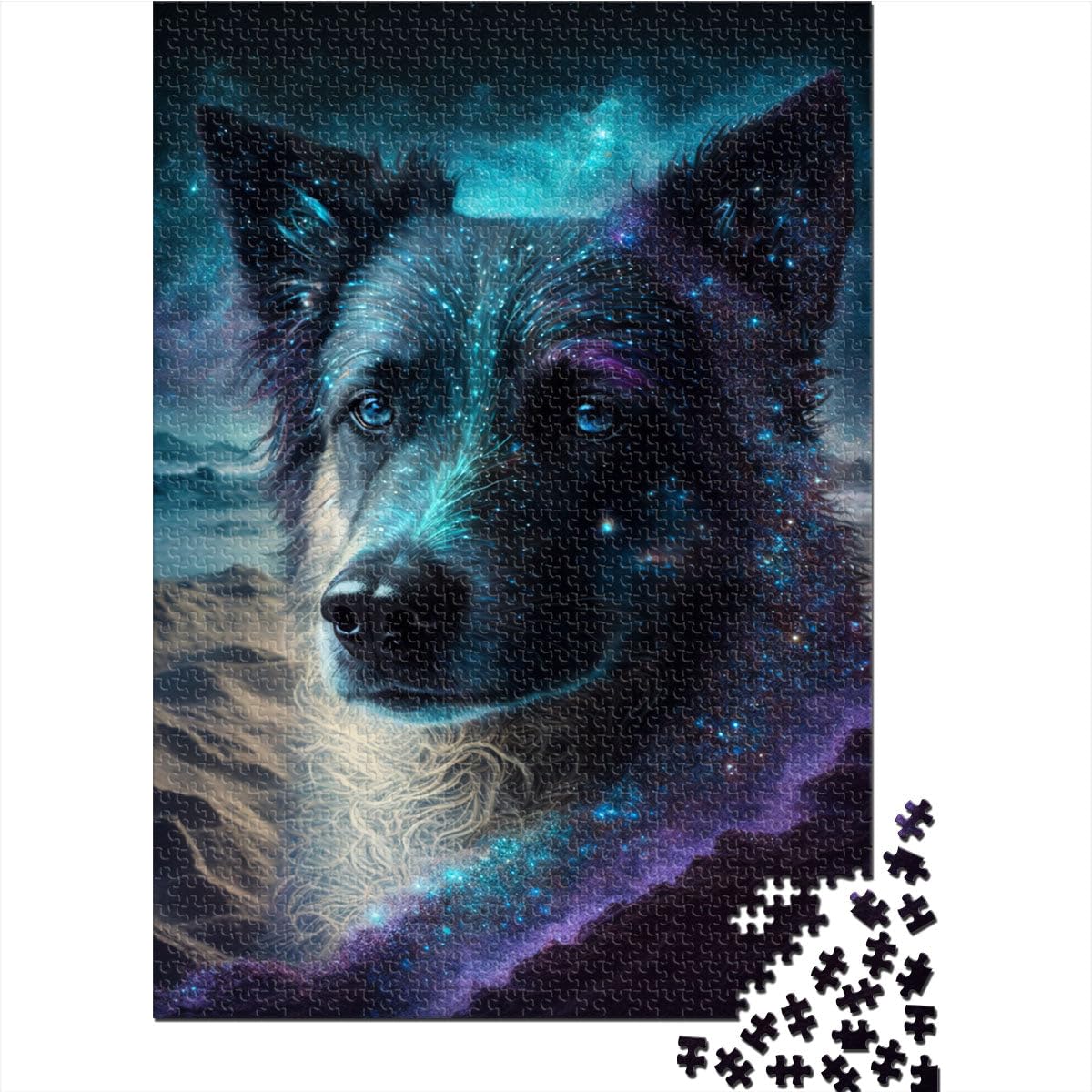 Puzzles para adultos 2000 piezas Galaxy Border Collie DIY Puzzle Toys Stress Reliever Staycation Kill Time 27,56 pulgadas x 39,37 pulgadas Adecuado para adolescentes de 14 años y mayores