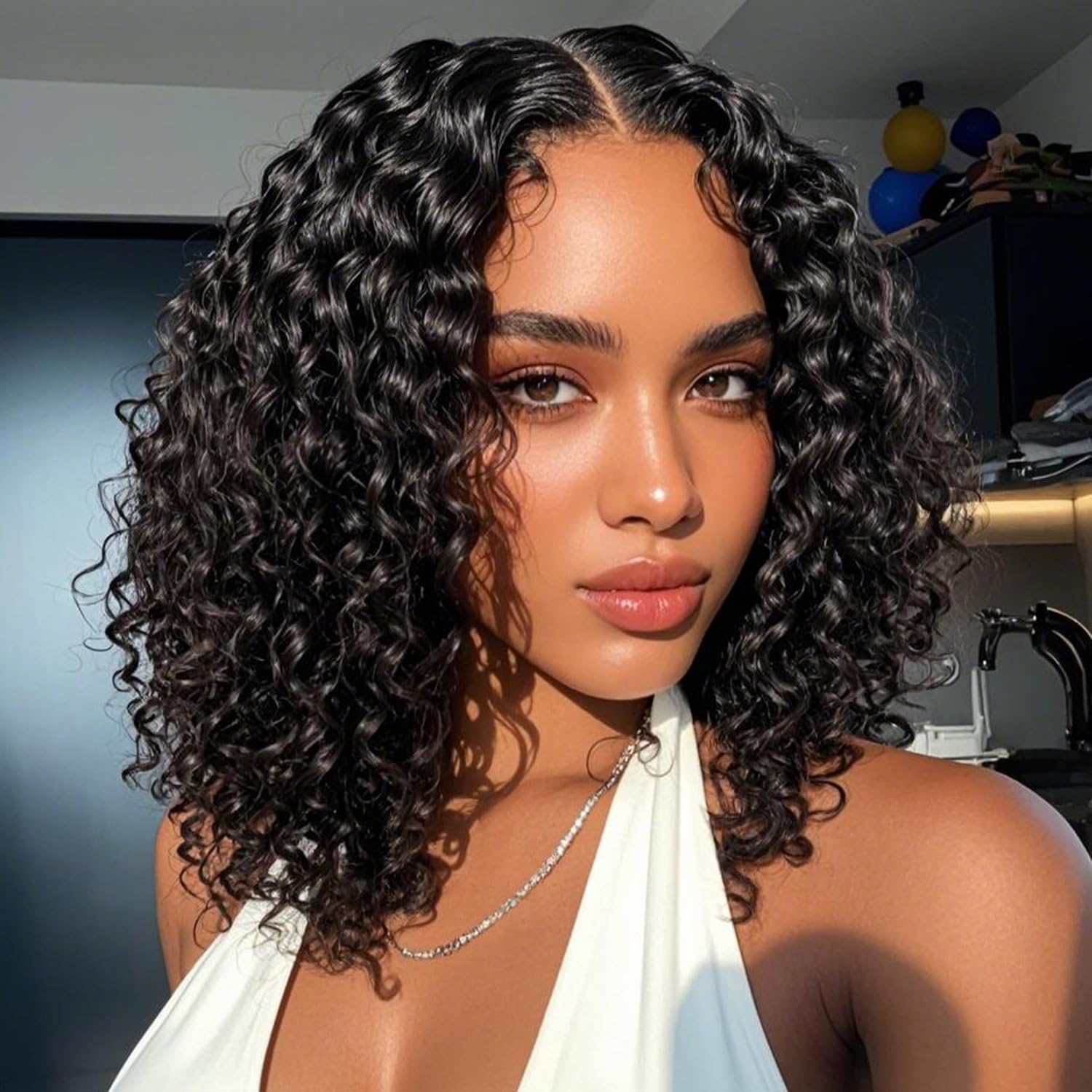 TOYERE Bob Wig Human Hair 13x6 Lace Frontal Deep Curly Wave, 200 Density Short Wigs for Black Women, Pre Plucked with Baby Hair Natural Hairline Easy to Style (14 Inch) Product Image 1