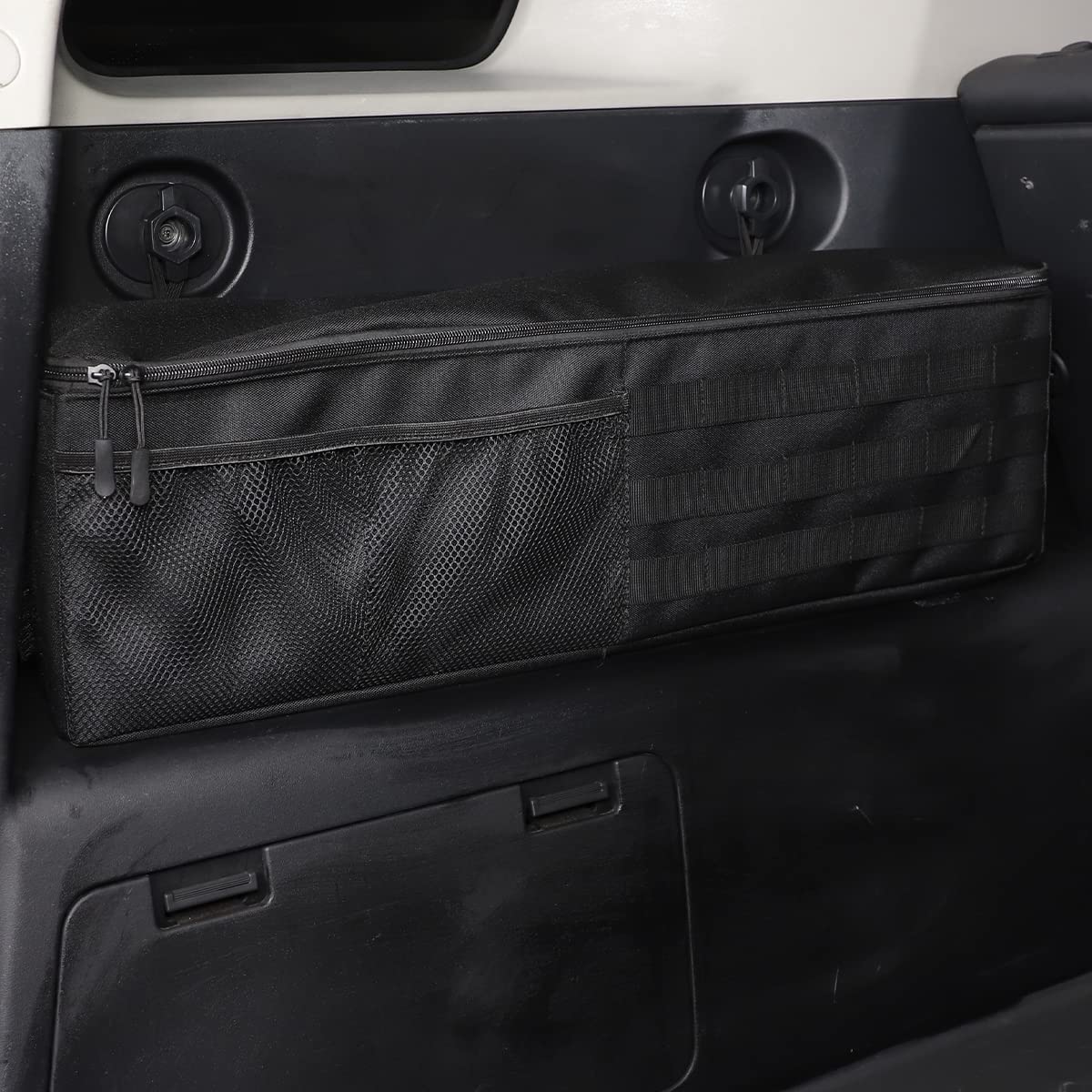 Kofferraum/Heckbox Organizer linke Seite Tablett Oxford-Tuch schwarz Multifunktions-Aufbewahrungsbox für Toyota FJ Cruiser 2007–2021 Auto-Telefonablage (linke Seite, 1 Stück)