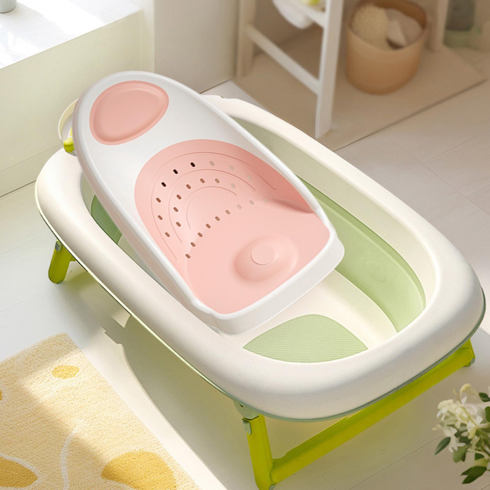 Asiento de baño para bebé - Soporte de baño para bebé | Asiento de baño | posur bebado para bañera | Silla de ducha antideslizante y empuje | Asiento de baño ergonómico empuje,