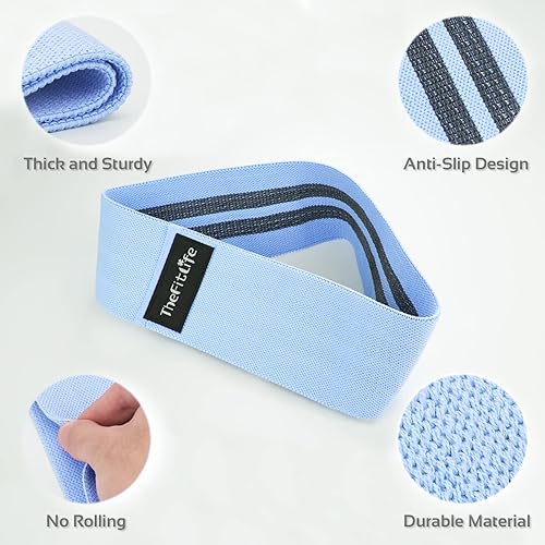 Miniatura 9 de TheFitLife Bandas de ejercicio de resistencia para mujer, bandas de entrenamiento de tela para glúteos, cadera, glúteos, piernas, muslo,