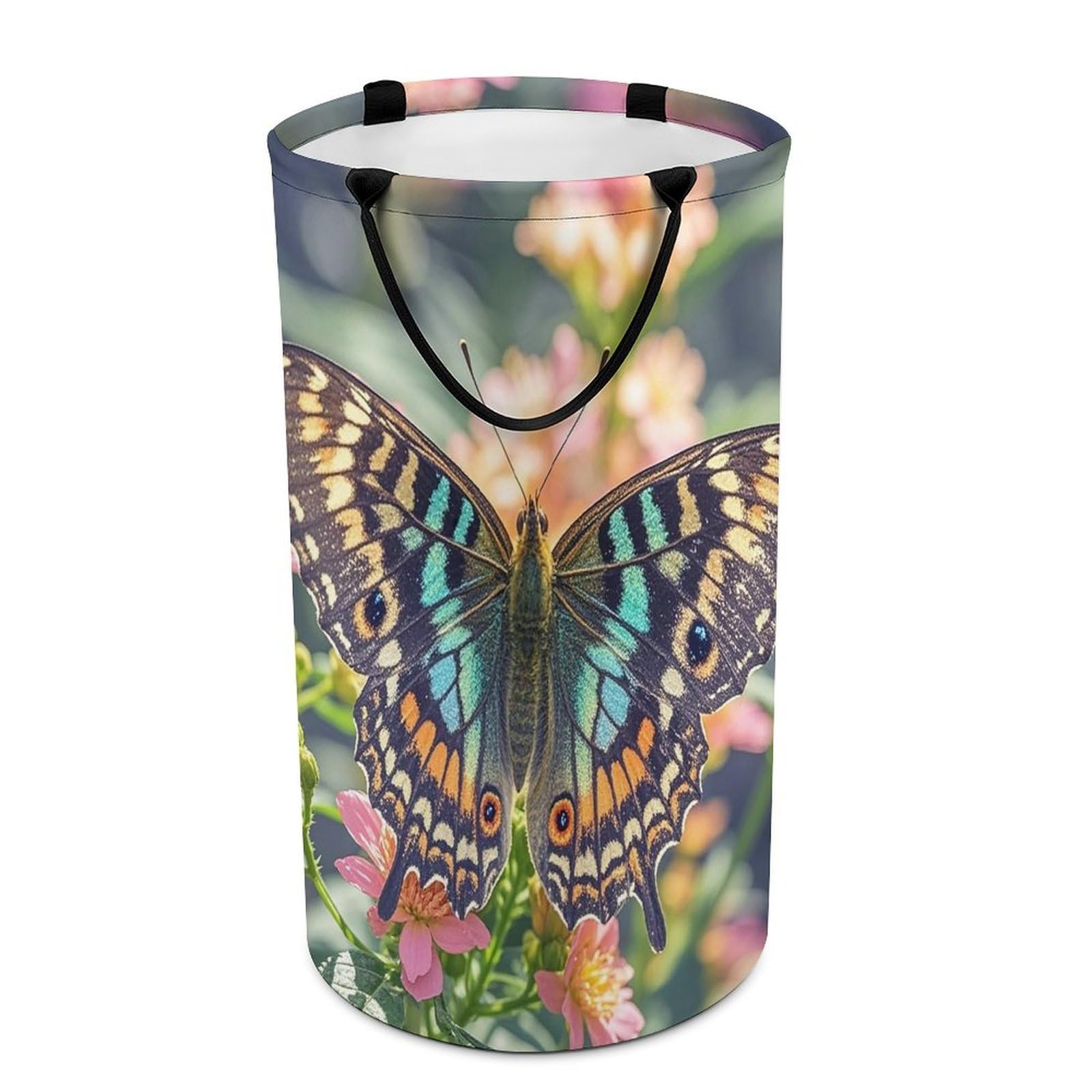 Panier à linge pliable papillon avec poignées pour le linge de toute la famille