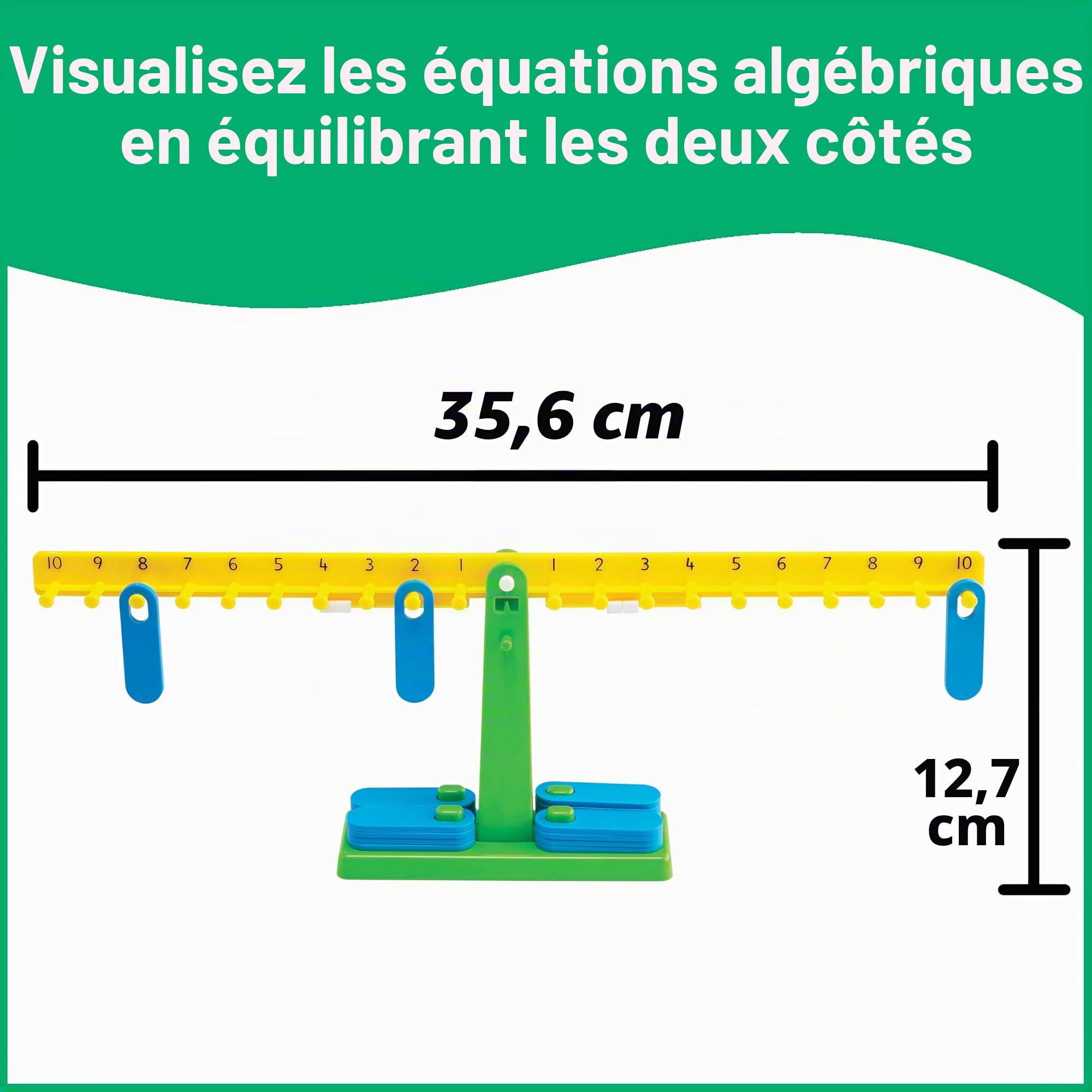 edxeducation Student Math Balance - In Home Learning Manipulative for Early Math and Number Concepts - Includes 20 Weights - Beginner Addition, Subtraction and Equations