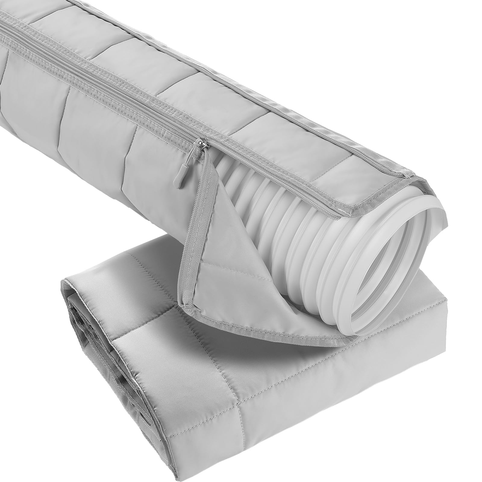 60" Protection Pour Tuyau Climatiseur AGPTEK, Manchon Isolant À Fermeture Éclair Pour Tuyaux De 5" Et 5.9", Housse Portable En EVA, Pour Tous Les Tuyaux D'Évacuation De Climatiseurs Mobiles, Gris