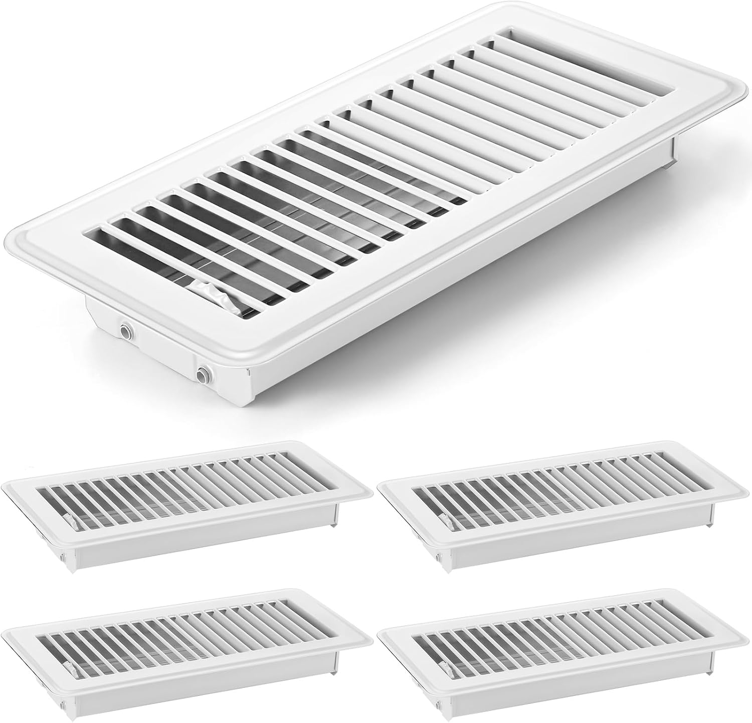 4 x 10'' Floor Vent Covers Heavy Duty Floor Register Metal Heat Vent
