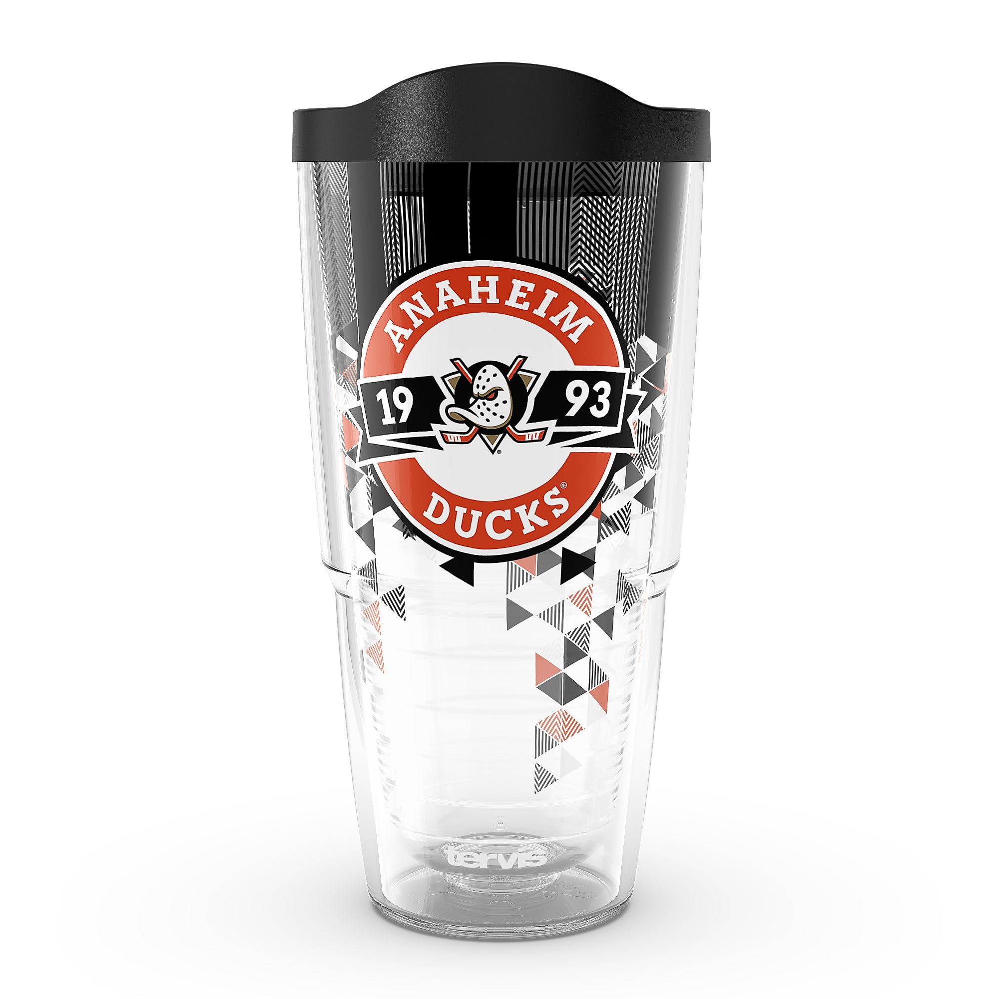 Tervis Transparent Nhl® Anaheim Ducks® - Shatter Made In Usa Double Walled Insulated Tumbler Travel Cup Keeps Drinks Cold & Hot, 24Oz,
