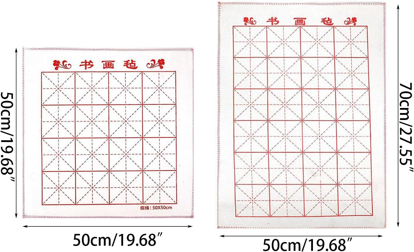 Chinese Calligraphy Mat for Student Adult Chinese Calligraphy Practice Felt Mat Gridded Calligraphy Drawing Felt Pad