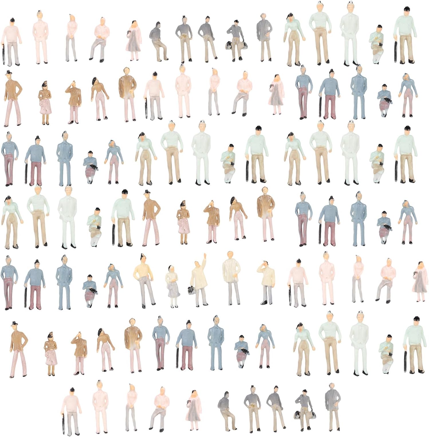 100pcs 1:150 Scale N Gauge Model Painted Figure for Street Building Train Layout