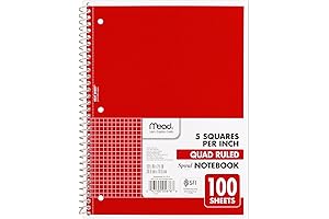 7-1/2" x 10-1/2" Mead Spiral Notebook: A Kid's Learning Companion with Spiral Graph Paper